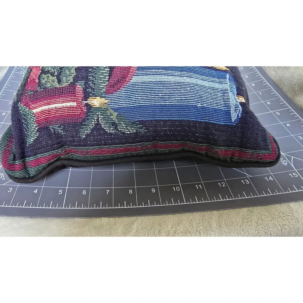 Ex-Cell Home Fashions Christmas Candle Tapestry Throw Pillows Set of 2 USA Made